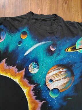 Vintage 90s Habitat Solar System Planets AOP T-Shirt Distressed